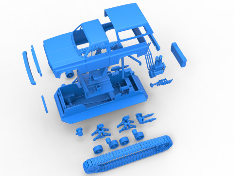 Vintage Monster tank Version 2 Scale 1 to 25 3D 프린트 모델