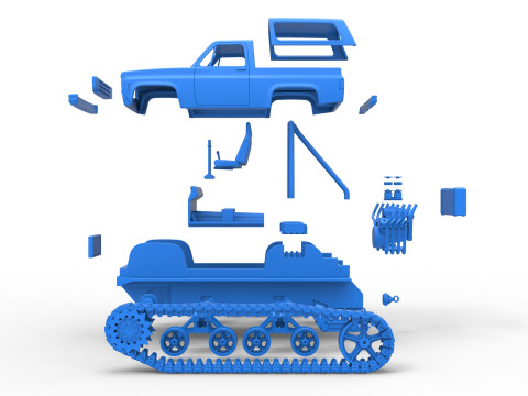 Vintage Monster tank Version 2 Scale 1 to 25 3D 프린트 모델