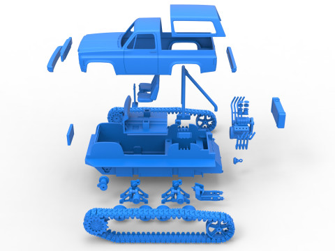 Vintage Monster tank Version 2 Scale 1 to 25 3D 프린트 모델