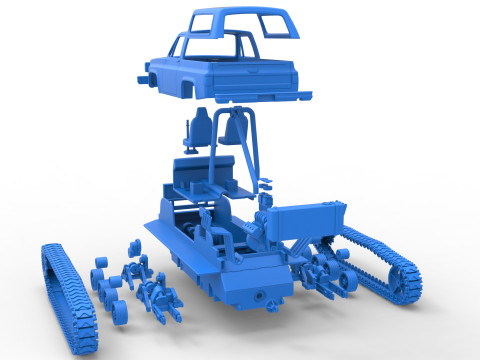 Vintage Monster tank Version 2 Scale 1 to 25 3D 프린트 모델