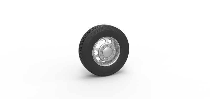 Front custom wheel of semi truck Version 25 Scale 1 to 25 Modello di stampa 3D .c4d .max .obj .3ds .fbx .stl .blend 