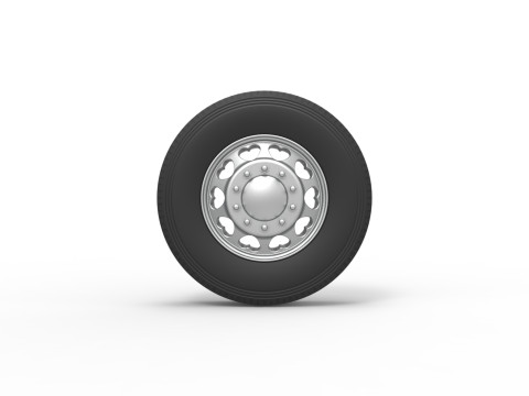 Front custom wheel of semi truck Version 25 Scale 1 to 25 Modello di stampa 3D