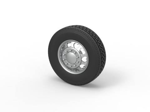 Front custom wheel of semi truck Version 25 Scale 1 to 25 Modello di stampa 3D