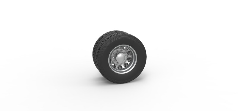 Rear custom wheel of semi truck Version 25 Scale 1 to 25 3Dプリントモデル .c4d .max .obj .3ds .fbx .stl .blend 