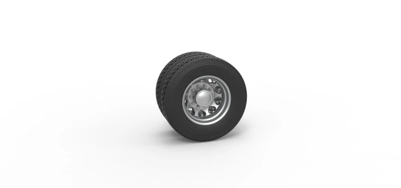 Rear custom wheel of semi truck Version 25 Scale 1 to 25 3D Print Model .c4d .max .obj .3ds .fbx .stl .blend 