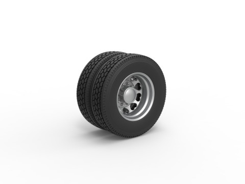 Rear custom wheel of semi truck Version 25 Scale 1 to 25 3Dプリントモデル