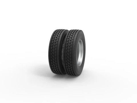 Rear custom wheel of semi truck Version 25 Scale 1 to 25 3D Print Model