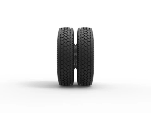 Rear custom wheel of semi truck Version 25 Scale 1 to 25 3D Print Model