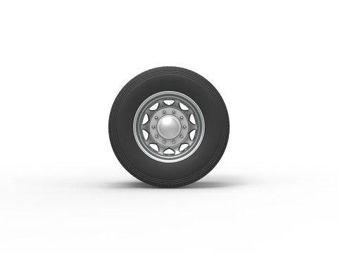 Rear custom wheel of semi truck Version 25 Scale 1 to 25 3Dプリントモデル