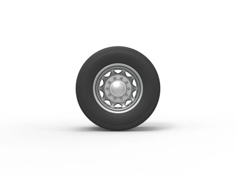 Rear custom wheel of semi truck Version 25 Scale 1 to 25 3D Print Model