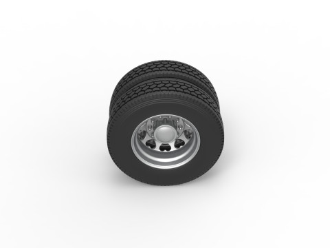 Rear custom wheel of semi truck Version 25 Scale 1 to 25 3Dプリントモデル