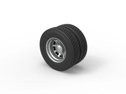 Rear custom wheel of semi truck Version 25 Scale 1 to 25 3D Print Model