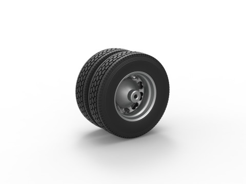 Rear custom wheel of semi truck Version 25 Scale 1 to 25 3Dプリントモデル