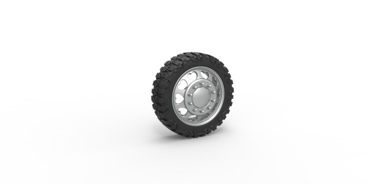 Front semi wheel for pickup Version 25 Scale 1 to 25 3D 프린트 모델 .c4d .max .obj .3ds .fbx .stl .blend 