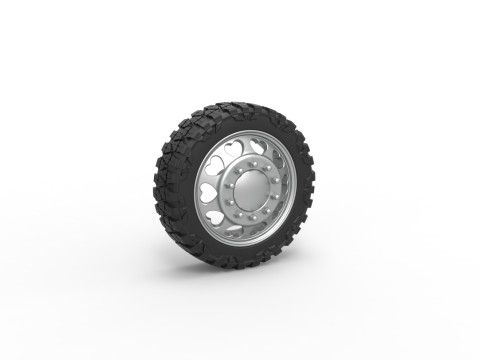 Front semi wheel for pickup Version 25 Scale 1 to 25 3D 打印模型