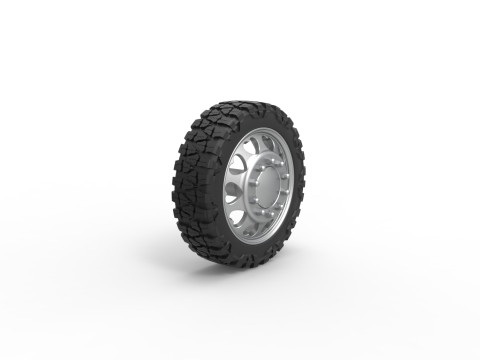 Front semi wheel for pickup Version 25 Scale 1 to 25 3D 프린트 모델