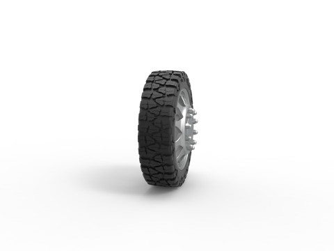 Front semi wheel for pickup Version 25 Scale 1 to 25 3D 프린트 모델