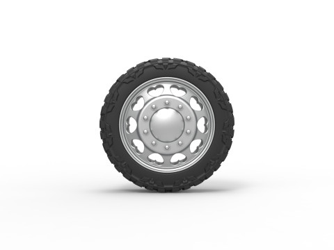 Front semi wheel for pickup Version 25 Scale 1 to 25 3D 프린트 모델