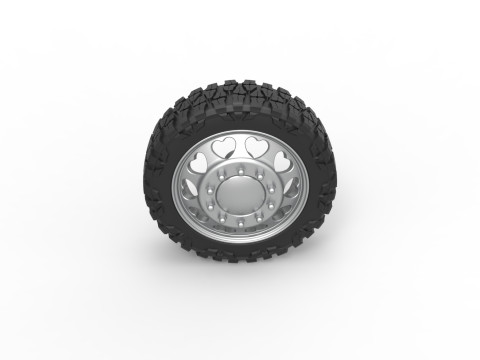 Front semi wheel for pickup Version 25 Scale 1 to 25 3D 프린트 모델