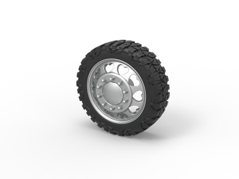 Front semi wheel for pickup Version 25 Scale 1 to 25 3D 프린트 모델