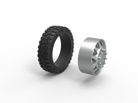 Front semi wheel for pickup Version 25 Scale 1 to 25 3D 프린트 모델