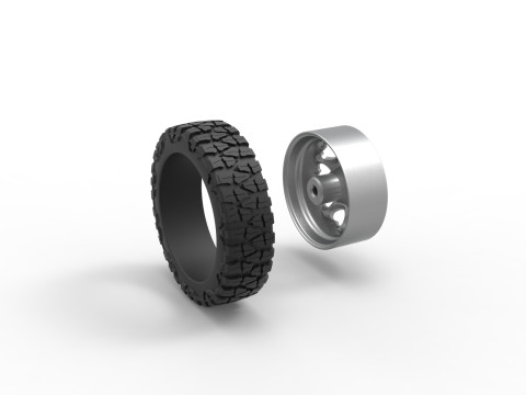 Front semi wheel for pickup Version 25 Scale 1 to 25 3D 프린트 모델