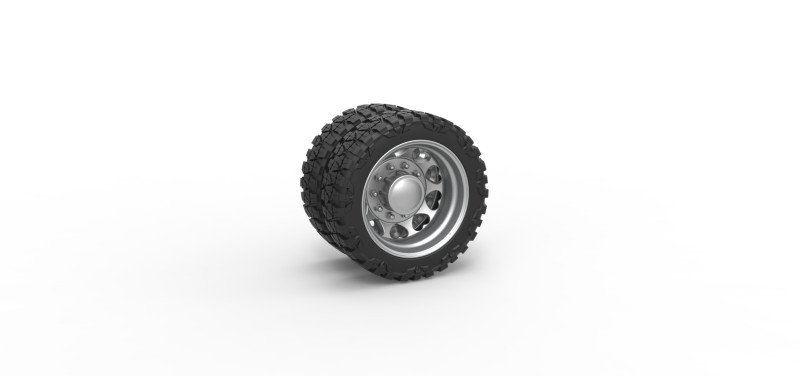Rear semi wheel for pickup Version 25 Scale 1 to 25 3D-printmodel .c4d .max .obj .3ds .fbx .stl .blend 
