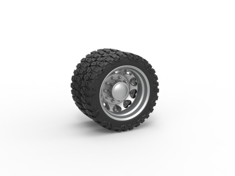 Rear semi wheel for pickup Version 25 Scale 1 to 25 3D Print Model