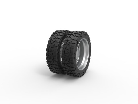 Rear semi wheel for pickup Version 25 Scale 1 to 25 3D-printmodel