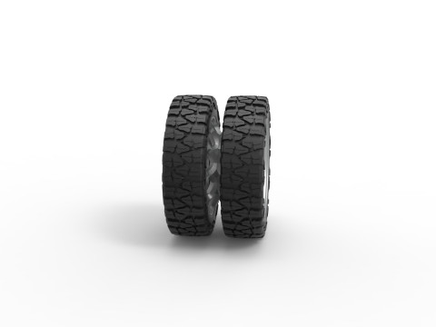 Rear semi wheel for pickup Version 25 Scale 1 to 25 3D-printmodel