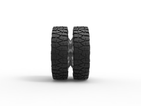 Rear semi wheel for pickup Version 25 Scale 1 to 25 3D-printmodel