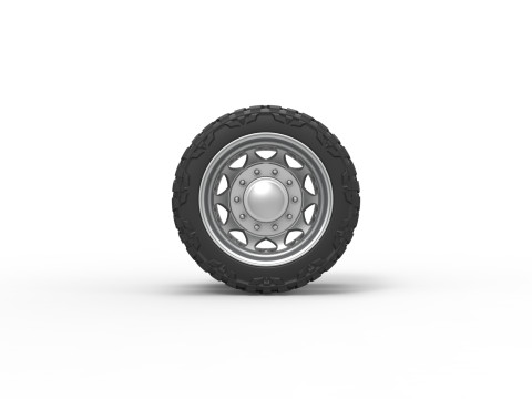 Rear semi wheel for pickup Version 25 Scale 1 to 25 3D-printmodel