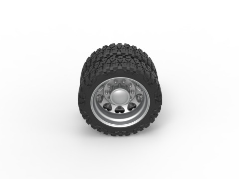 Rear semi wheel for pickup Version 25 Scale 1 to 25 3D-printmodel