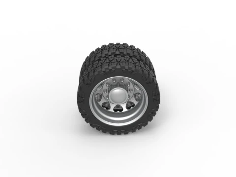 Заднее полуколесо для пикапа Версия 25 Масштаб от 1 до 25 3D Принт Модель