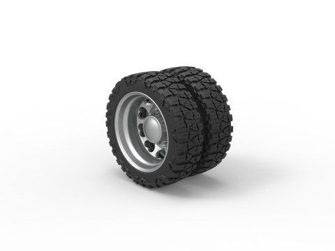 Rear semi wheel for pickup Version 25 Scale 1 to 25 3D-printmodel