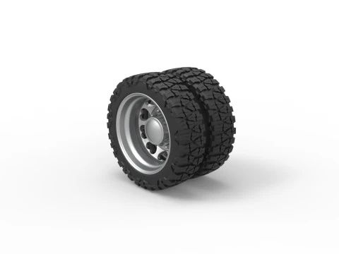 Заднее полуколесо для пикапа Версия 25 Масштаб от 1 до 25 3D Принт Модель