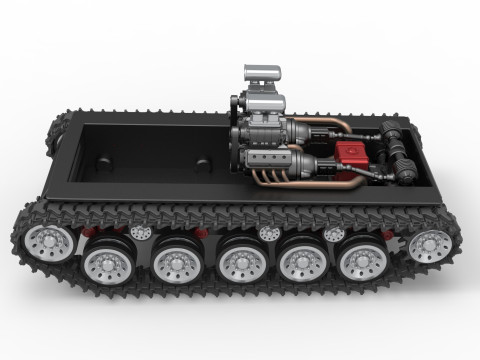 Vintage Monster tank Base Version 2 Scale 1 to 25 3D 프린트 모델