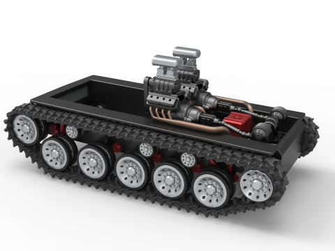 Vintage Monster tank Base Version 2 Scale 1 to 25 3D Print Model