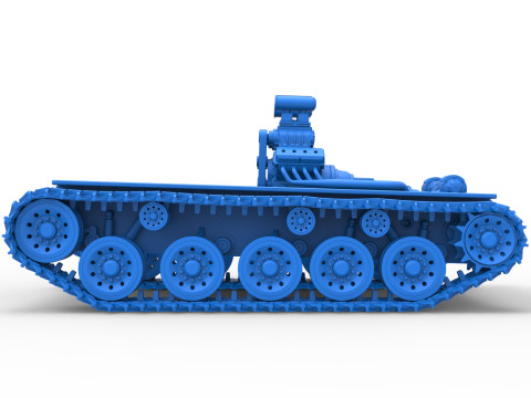 Vintage Monster tank Base Version 2 Scale 1 to 25 3D 프린트 모델