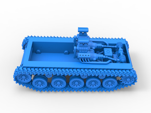 Vintage Monster tank Base Version 2 Scale 1 to 25 3D 프린트 모델