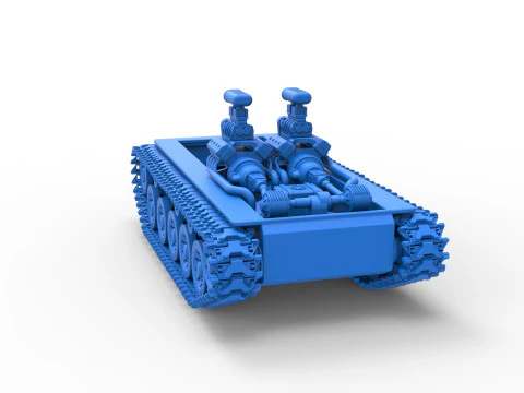Vintage Monster tank Base Version 2 Scale 1 to 25 3D Print Model