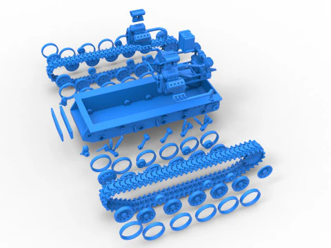 Vintage Monster tank Base Version 2 Scale 1 to 25 3D Print Model