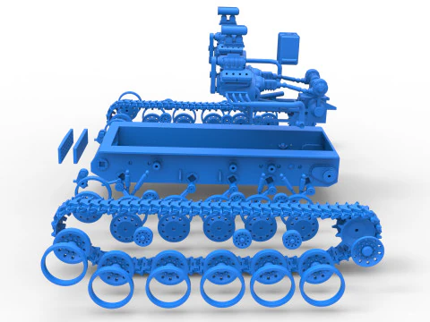 Vintage Monster tank Base Version 2 Scale 1 to 25 3D Print Model