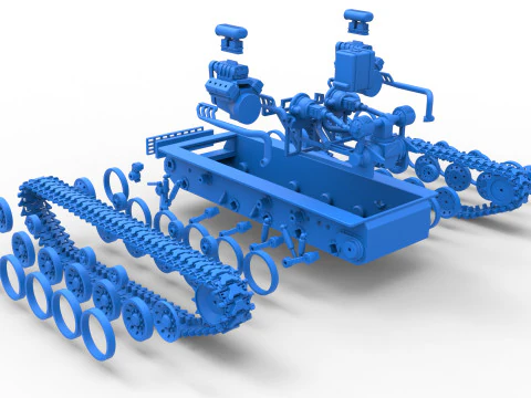 Vintage Monster tank Base Version 2 Scale 1 to 25 3D Print Model