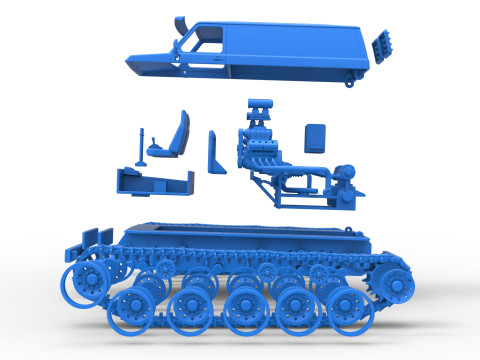 Vintage Monster tank Version 5 Scale 1 to 25 3D 프린트 모델