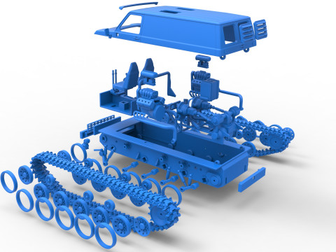 Vintage Monster tank Version 5 Scale 1 to 25 3D 프린트 모델