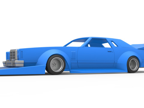 Shell and wheels Bosozoku style car Scale 1 to 25 3D 프린트 모델