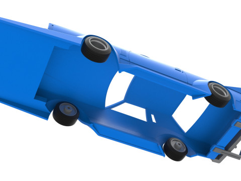 Shell and wheels Bosozoku style car Scale 1 to 25 3D 프린트 모델