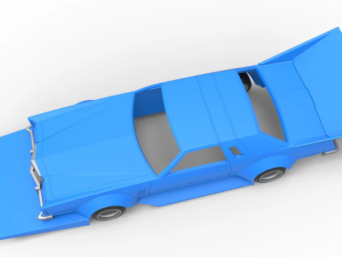 Корпус и колеса автомобиля в стиле Босозоку. Масштаб от 1 до 25. 3D Принт Модель