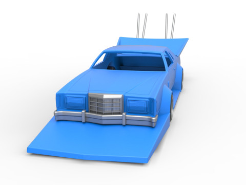 Shell and wheels Bosozoku style car Scale 1 to 25 3D 프린트 모델